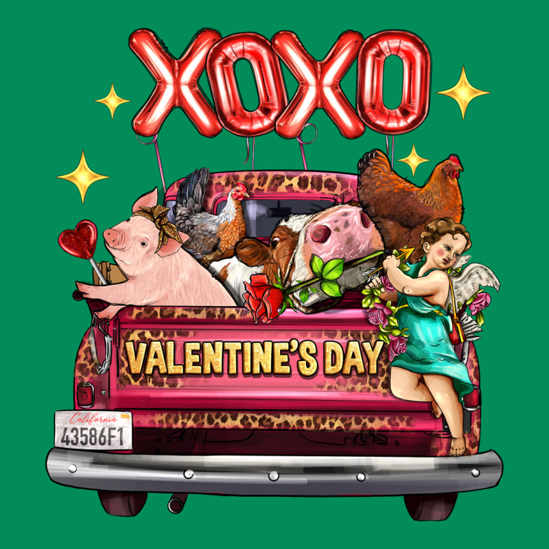 Valentine's Day Truck Farm Animals Cupid Xoxo Urban Hoodie by FaDigitalArtStudio | Teevron