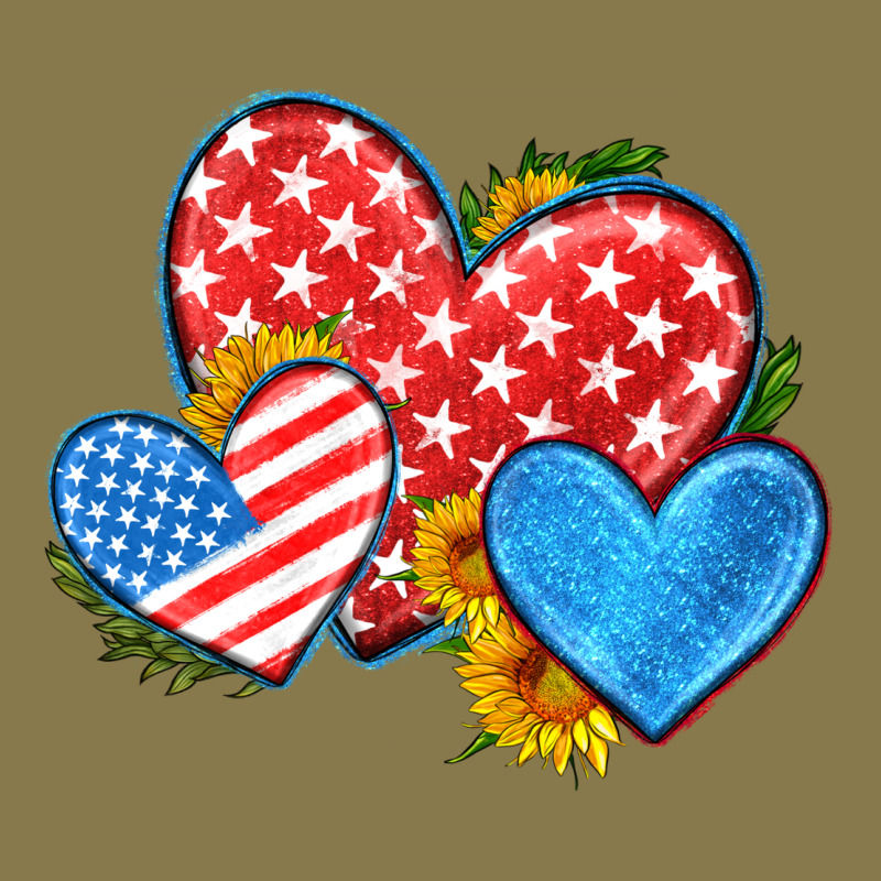 Usa Flag Hearts With Sunflower Premium Hoodie by HRA Design Shop | Teevron