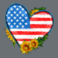 Usa Flag Heart With Sunflower Premium Hoodie | Teevron