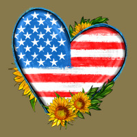 Usa Flag Heart With Sunflower Premium Hoodie | Teevron