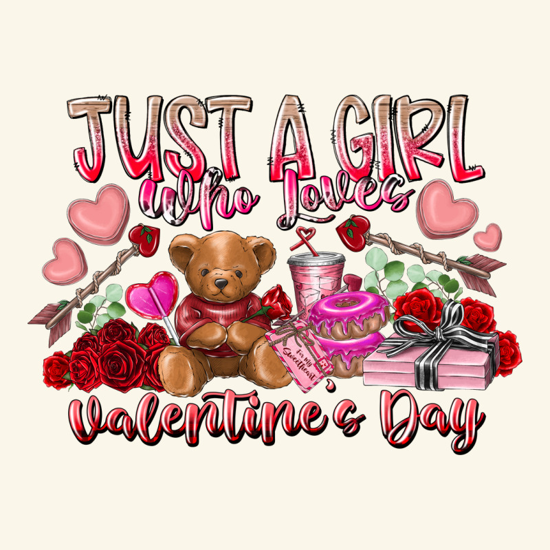 Just  Girl Who Loves Valentines Day Premium Hoodie by RacoonDesign | Teevron