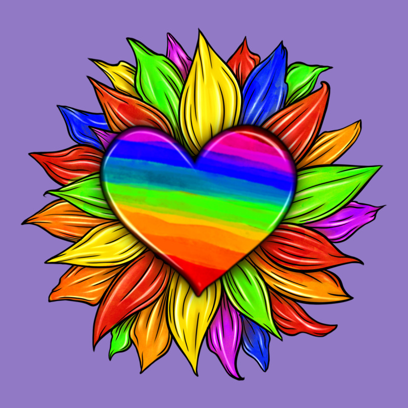 Lgbtq Color Heart And Sunflower Urban Hoodie by HRA Design Shop | Teevron