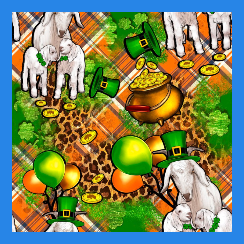 St Patricks  Goat Family With Balloons Seamless Premium Hoodie by FaDigitalArtStudio | Teevron