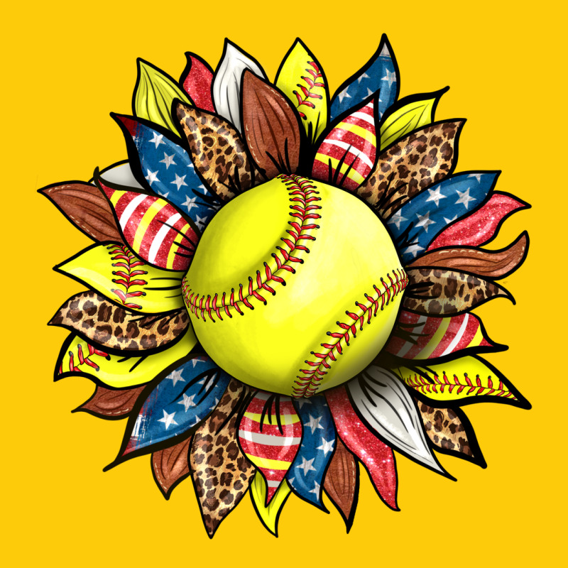 Softball Sunflower Premium Hoodie by HRA Design Shop | Teevron