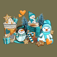 Winter Snowman Coffee Cups Vintage Hoodie | Teevron