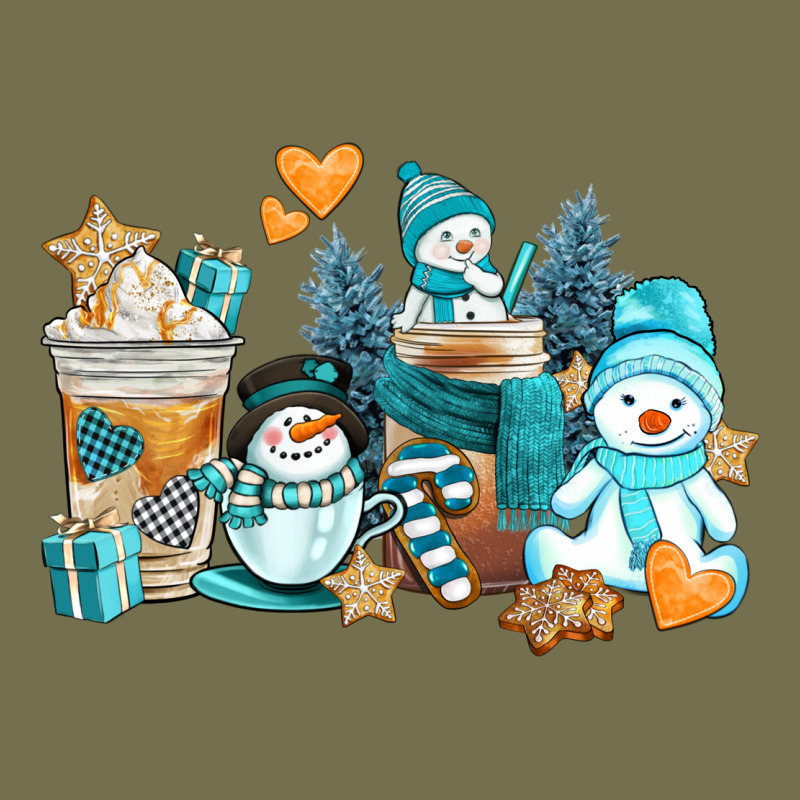 Winter Snowman Coffee Cups Vintage Hoodie by AdoDesignShop | Teevron
