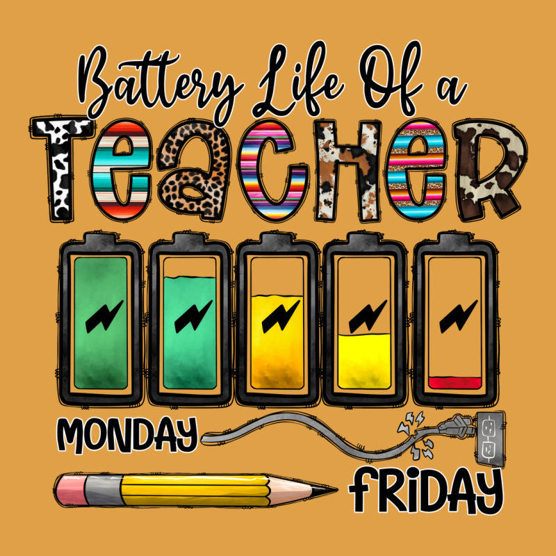 Battery Life Of A Teacher Monday Friday Premium Hoodie by CowhideDigitalArt | Teevron