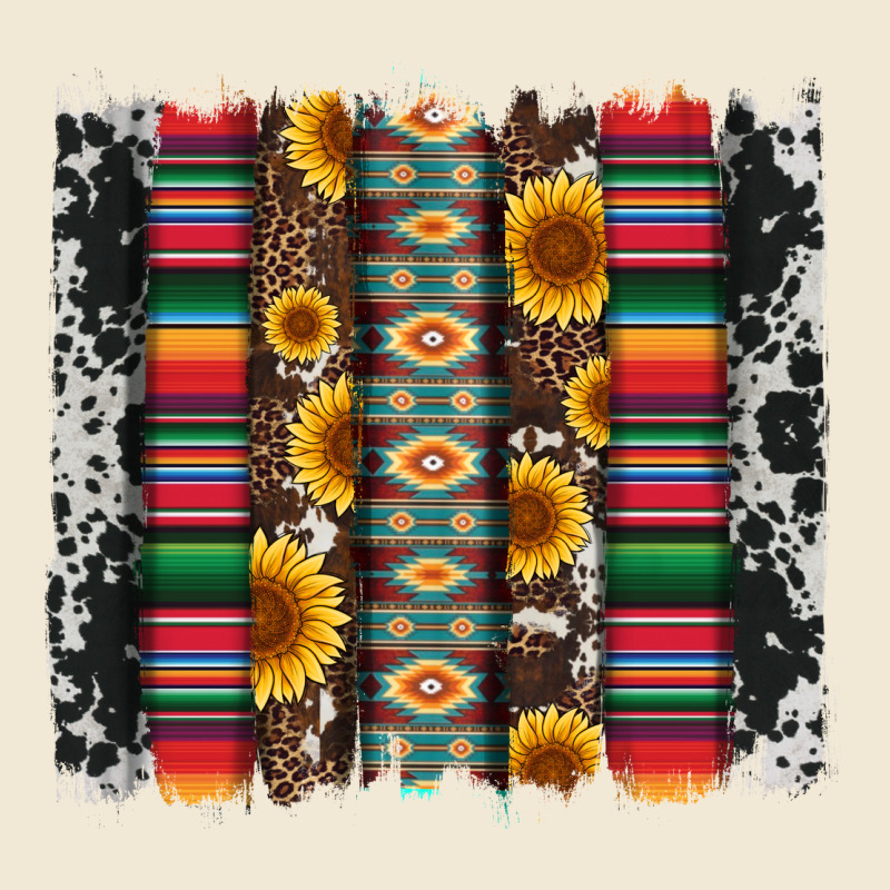 Cowhıde Aztec Serape Wıth Leopard And Sunflowers Brushstroke Ladies Tee by Artiststas | Teevron