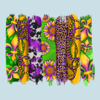Mardi Gras Sunflower Fleur De Lis Leopard Cowhide Brushstrokes Ladies Tee | Teevron
