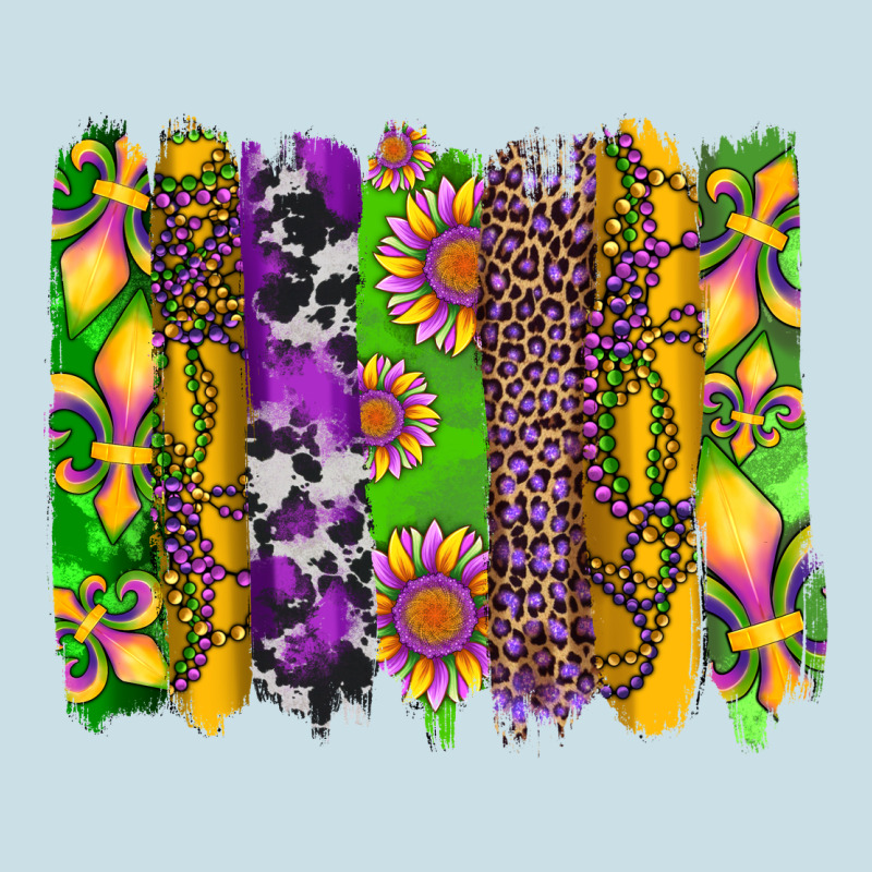 Mardi Gras Sunflower Fleur De Lis Leopard Cowhide Brushstrokes Ladies Tee by Artiststas | Teevron