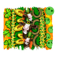 St Patricks Cow And Coin Wıth Clovers And Leopard Brushstrokes Ladies Tee | Teevron