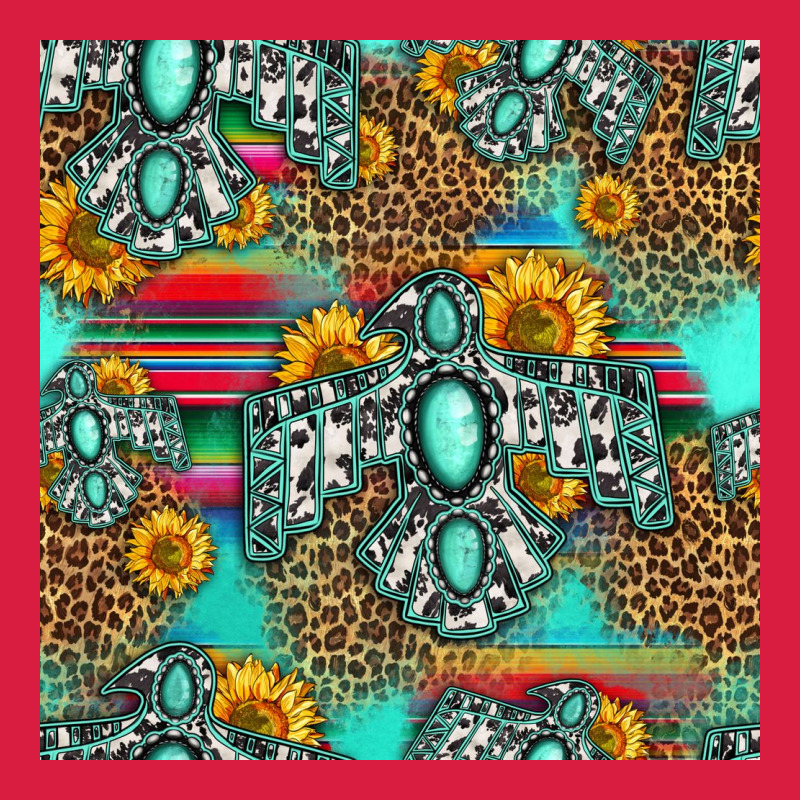Western Turquoise Thunderbird Seamless Pattern Premium Hoodie by HRA Design Shop | Teevron