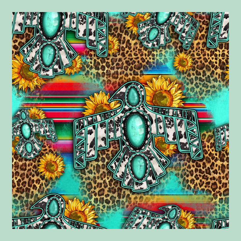 Western Turquoise Thunderbird Seamless Pattern Premium Hoodie by HRA Design Shop | Teevron