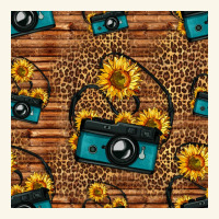Western Sunflowers Camera Seamless Pattern Premium Hoodie | Teevron