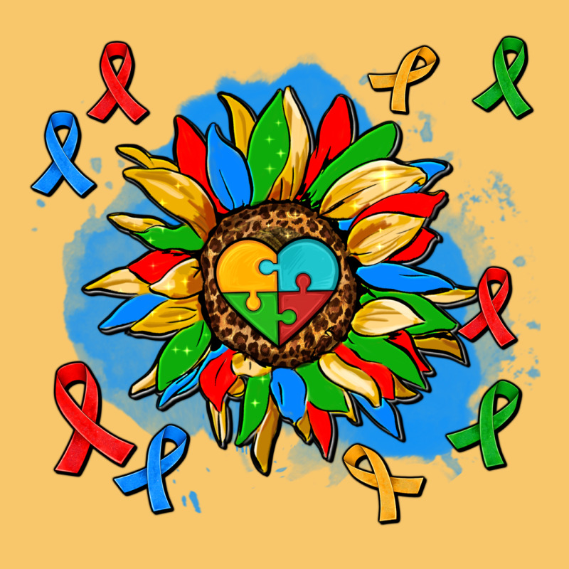 Autism Sunflower Ribbon Vintage Hoodie by AdoDesignShop | Teevron