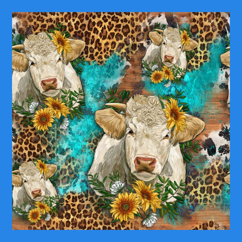 Sunflowers Charolais Cow Seamless Pattern Premium Hoodie by HRA Design Shop | Teevron