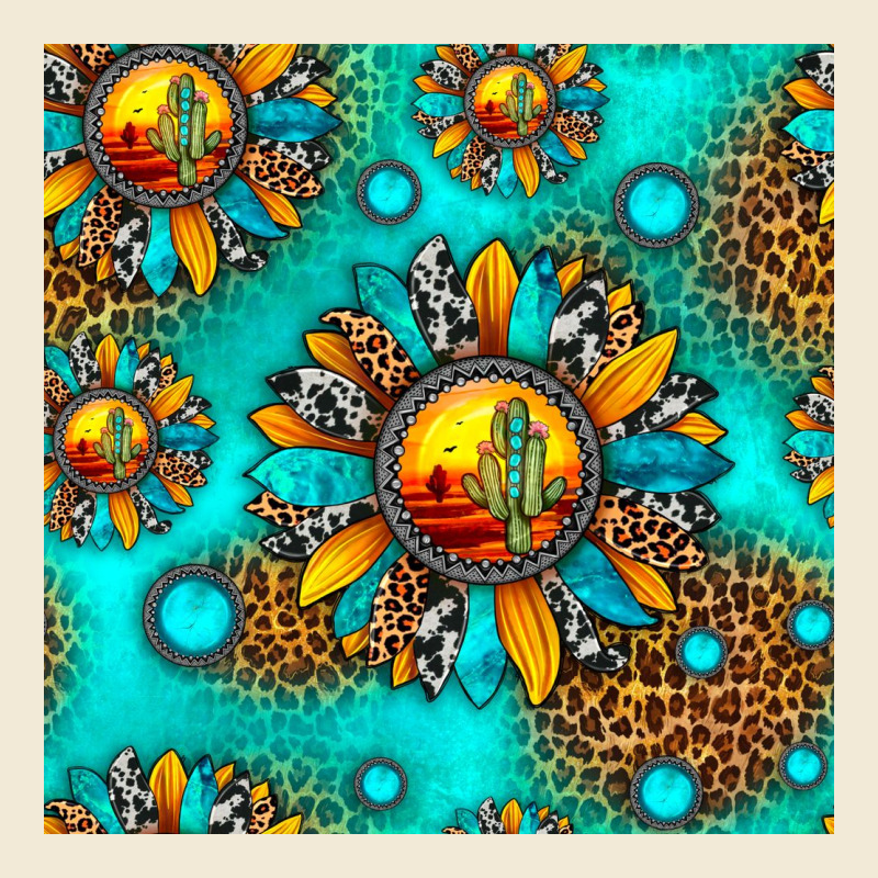 Western Sunset Sunflowers Seamless Pattern Premium Hoodie by HRA Design Shop | Teevron