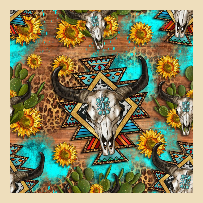 Aztec Bull Skull Seamless Pattern Premium Hoodie by HRA Design Shop | Teevron