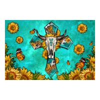bull skull cross skinny metal can holder | Teevron