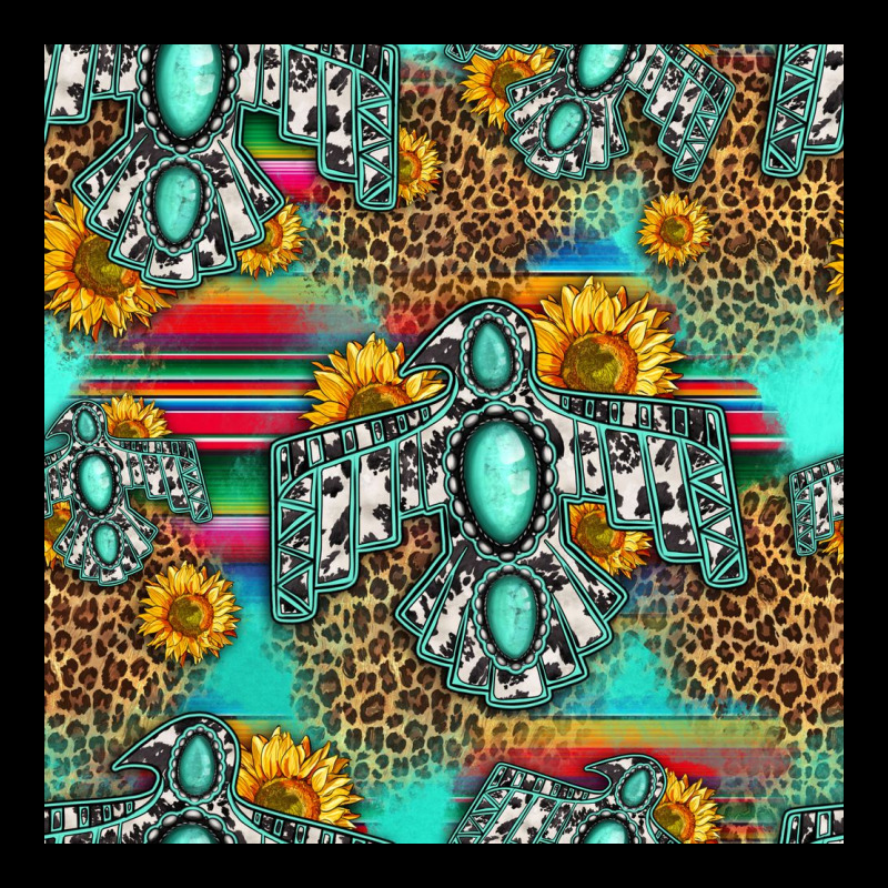 Western Turquoise Thunderbird Seamless Pattern Urban Hoodie by HRA Design Shop | Teevron