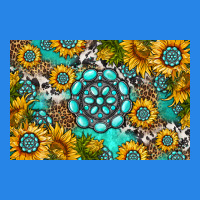 Western Turquoise And Sunflowers Skinny Metal Can Holder Premium Hoodie | Teevron