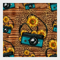 Western Sunflowers Camera Seamless Pattern Urban Hoodie | Teevron