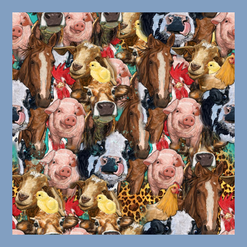 Western Farm Animals Seamless Pattern Urban Hoodie by HRA Design Shop | Teevron