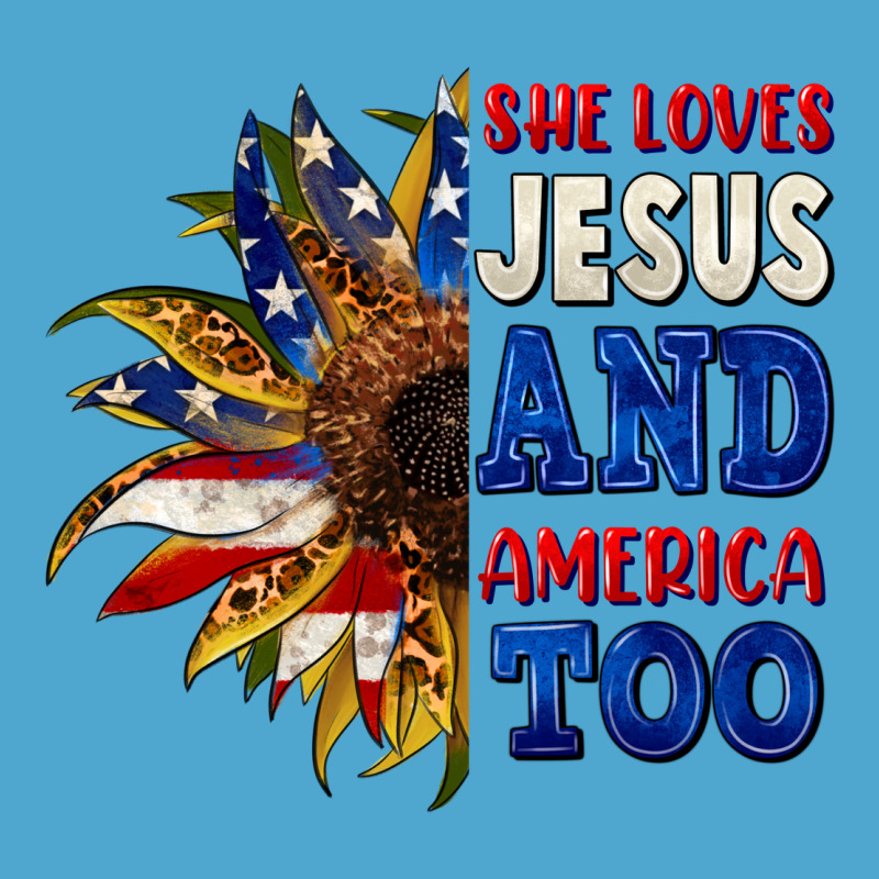 She Loves Jesus And America Too 4th Of July Premium Hoodie by CowGirlArtShop | Teevron