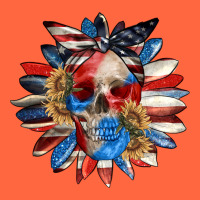 4th Of July Sunflower Skull 4th Of July Premium Hoodie | Teevron