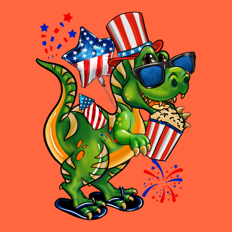 4th Of July T-rex Premium Hoodie by CowGirlArtShop | Teevron