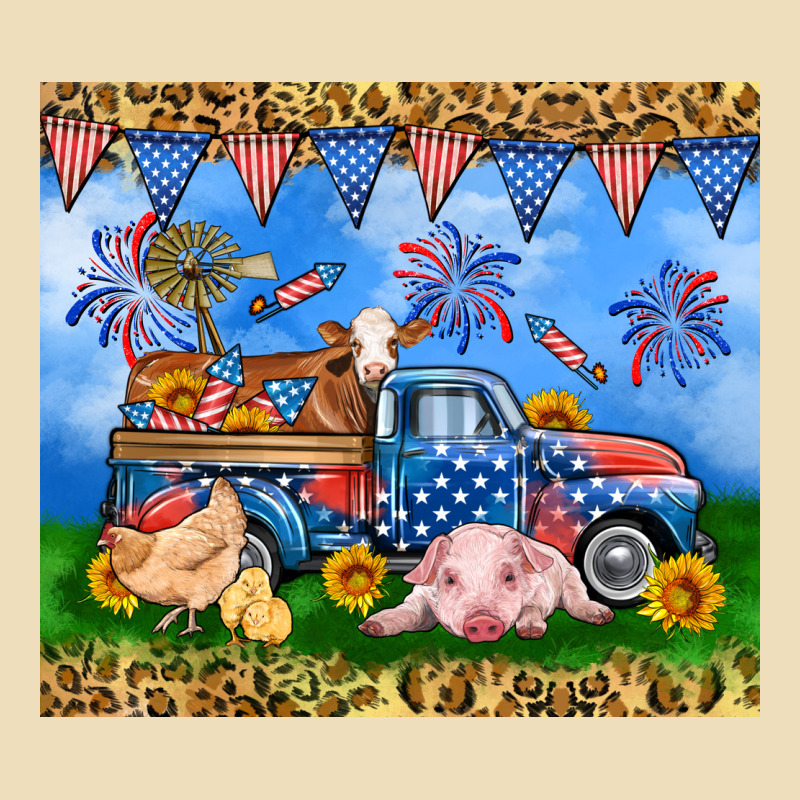 America Farm Animals Truck 20oz Skinny Tumbler Premium Hoodie by Neo Western | Teevron