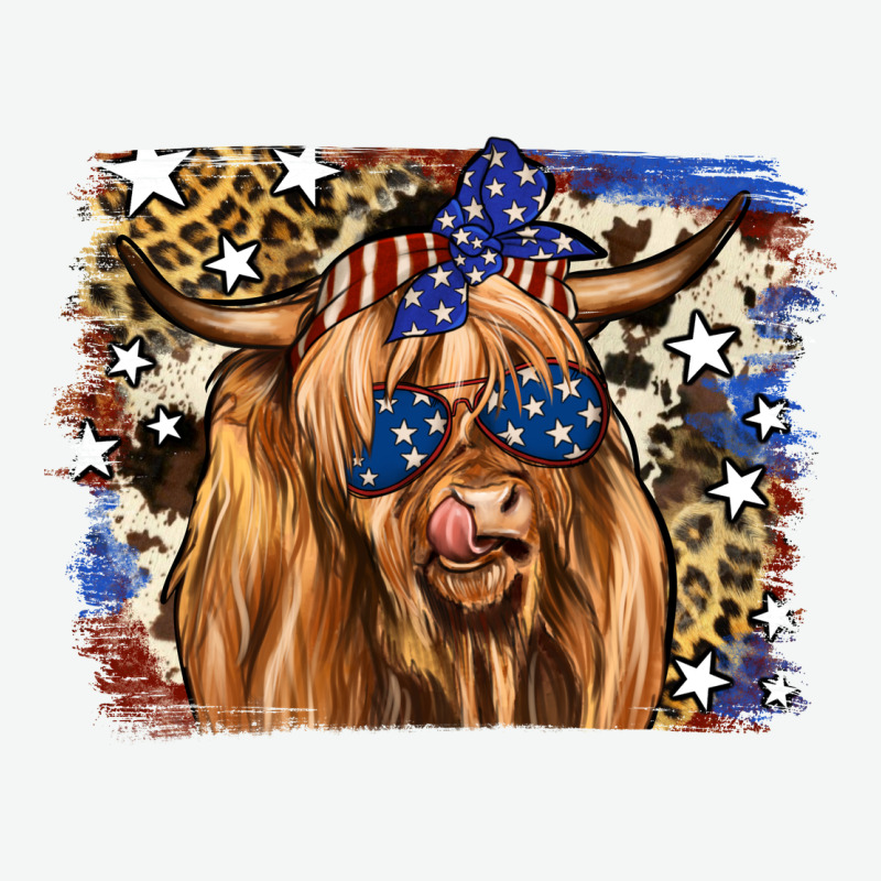 4th Of July Highland Cattle Urban Heavy Tee by RanaPortraitStore | Teevron