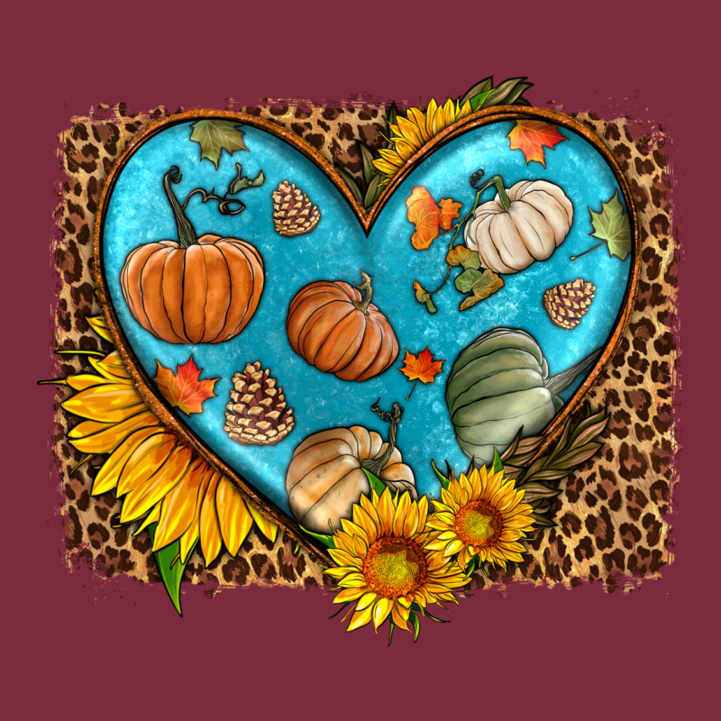 Fall Pattern Heart With Leopard Background Premium Hoodie by HRA Design Shop | Teevron