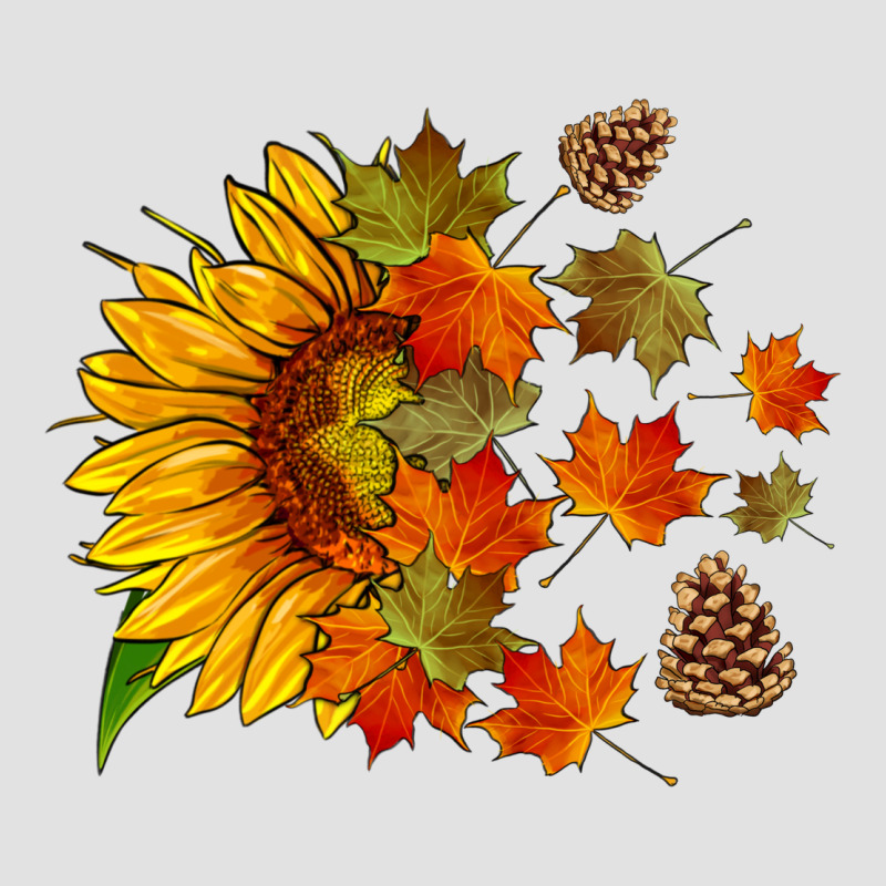 Sunflower And Autumn Leaves Premium Hoodie by HRA Design Shop | Teevron