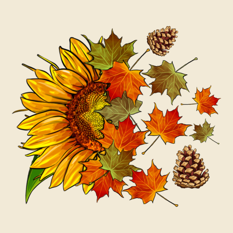 Sunflower And Autumn Leaves Premium Hoodie by HRA Design Shop | Teevron