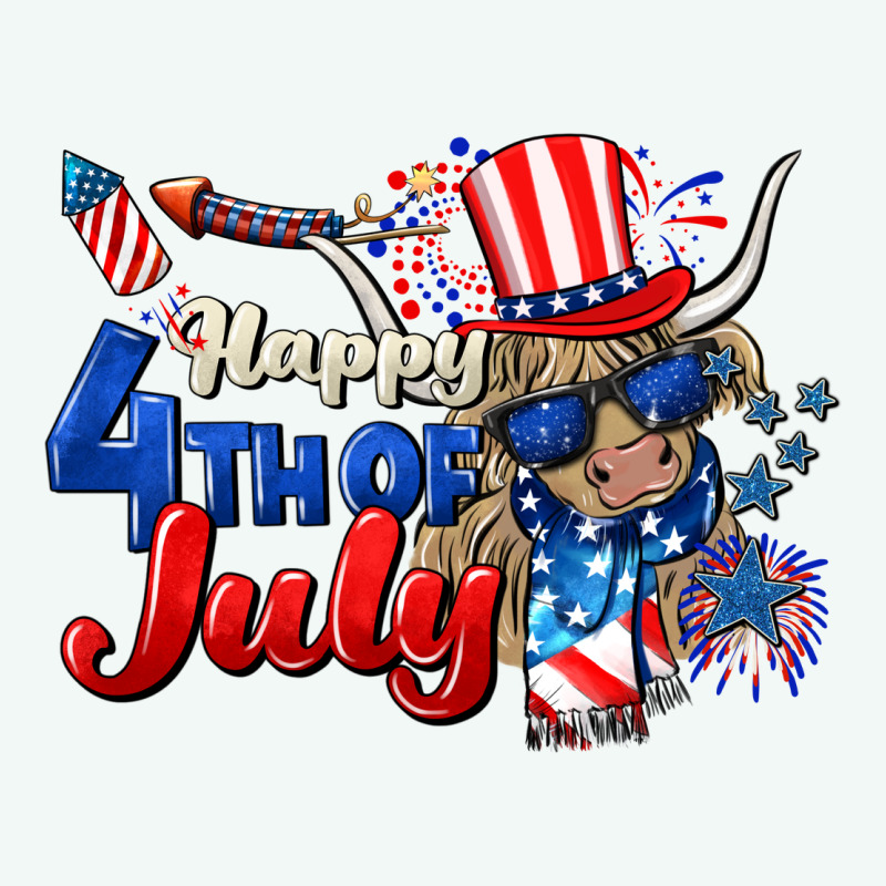Happy 4th Of July Cow Premium Hoodie by CowGirlArtShop | Teevron