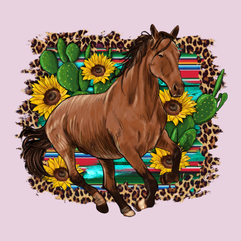 Western Horse Cactus Sunflowers Serape Leopard  Turquoise Wooden Ladies Tee by Artiststas | Teevron