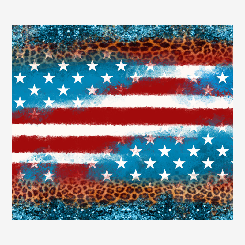 Leopard Glitter American Flag Tumbler Urban Hoodie by Neo Western | Teevron