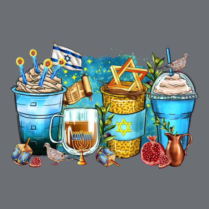 Hanukkah Coffee Cups Premium Hoodie by Zillion Design Studio | Teevron