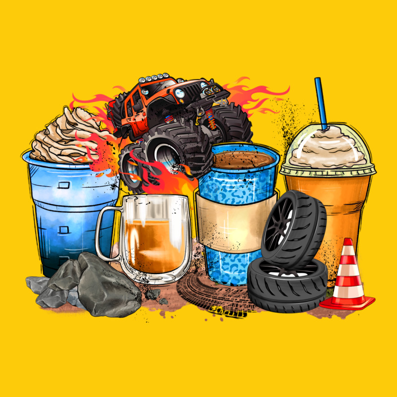 Monster Truck Coffee Cups Premium Hoodie by Zillion Design Studio | Teevron
