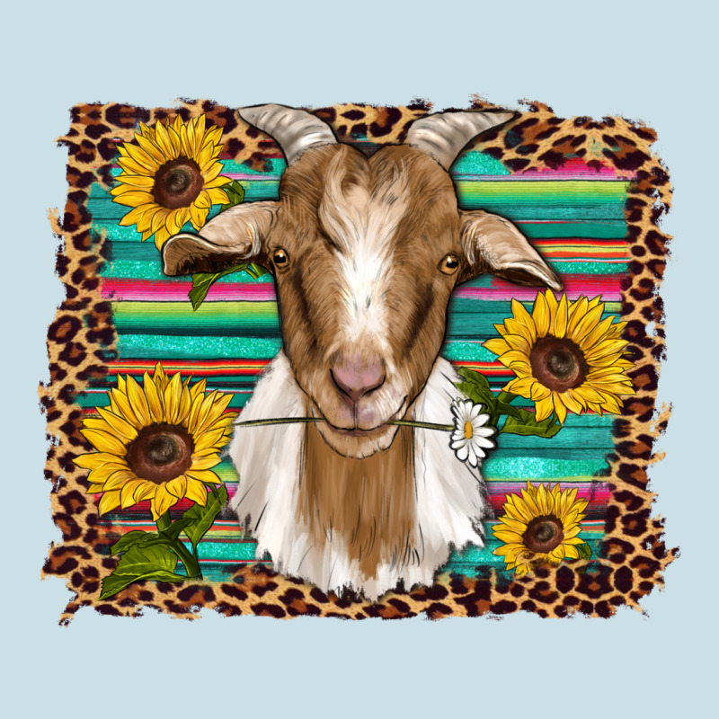 Goat Daisy Sunflowers Leopard Serape Glitter Ladies Tee by Artiststas | Teevron