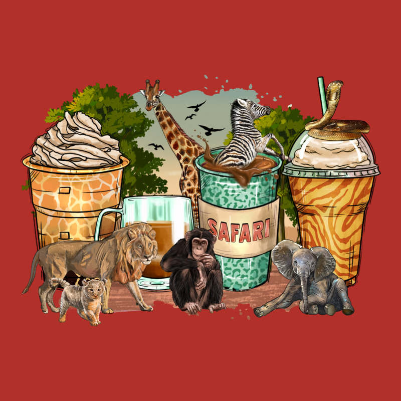 Safari Animals Coffee Cups Premium Hoodie by Zillion Design Studio | Teevron