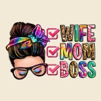 Wife Mom Boss Messy Bun Premium Hoodie | Teevron