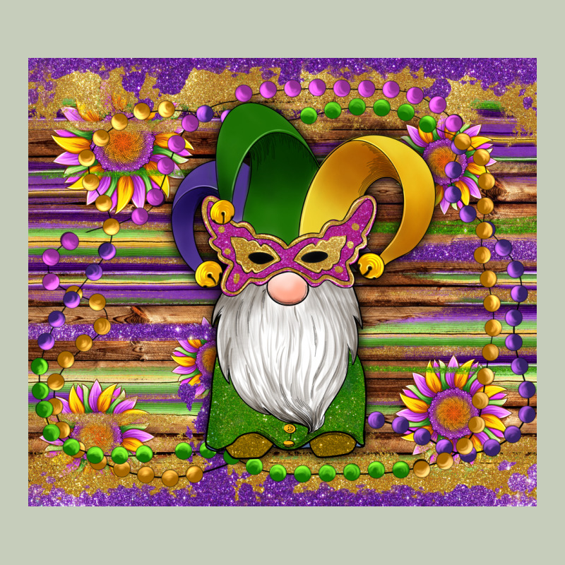 Mardi Gras Gnomes Mask Serape Sunflowers Ladies Tee by Artiststas | Teevron
