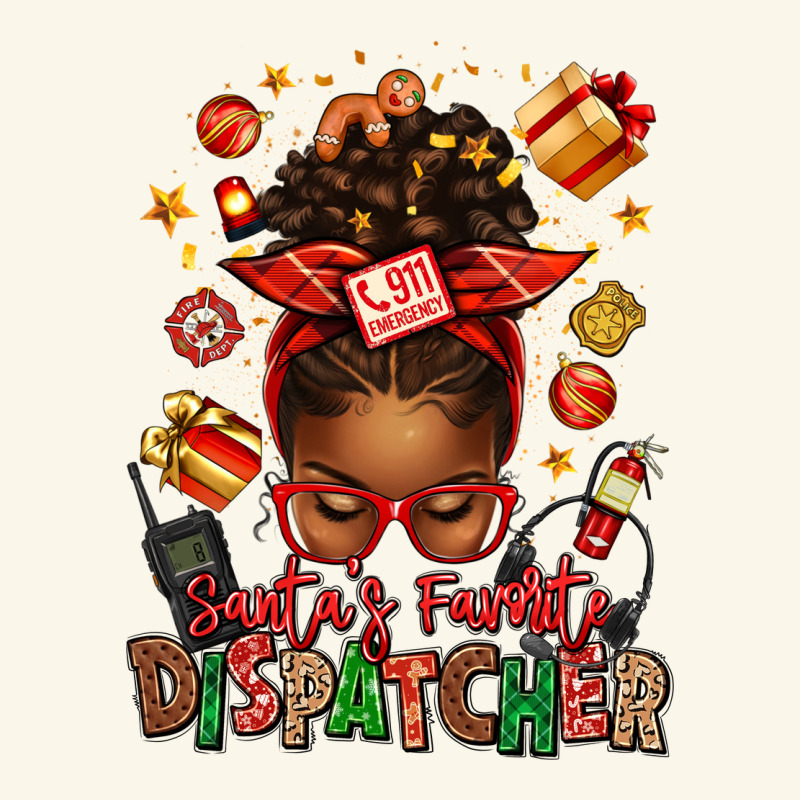 Santa's Favorite Dispatcher Afro Messy Bun Premium Hoodie by texasbilliewilder | Teevron