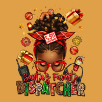 Santa's Favorite Dispatcher Afro Messy Bun Premium Hoodie | Teevron