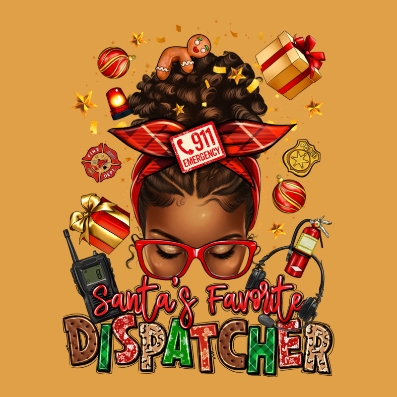 Santa's Favorite Dispatcher Afro Messy Bun Premium Hoodie by texasbilliewilder | Teevron