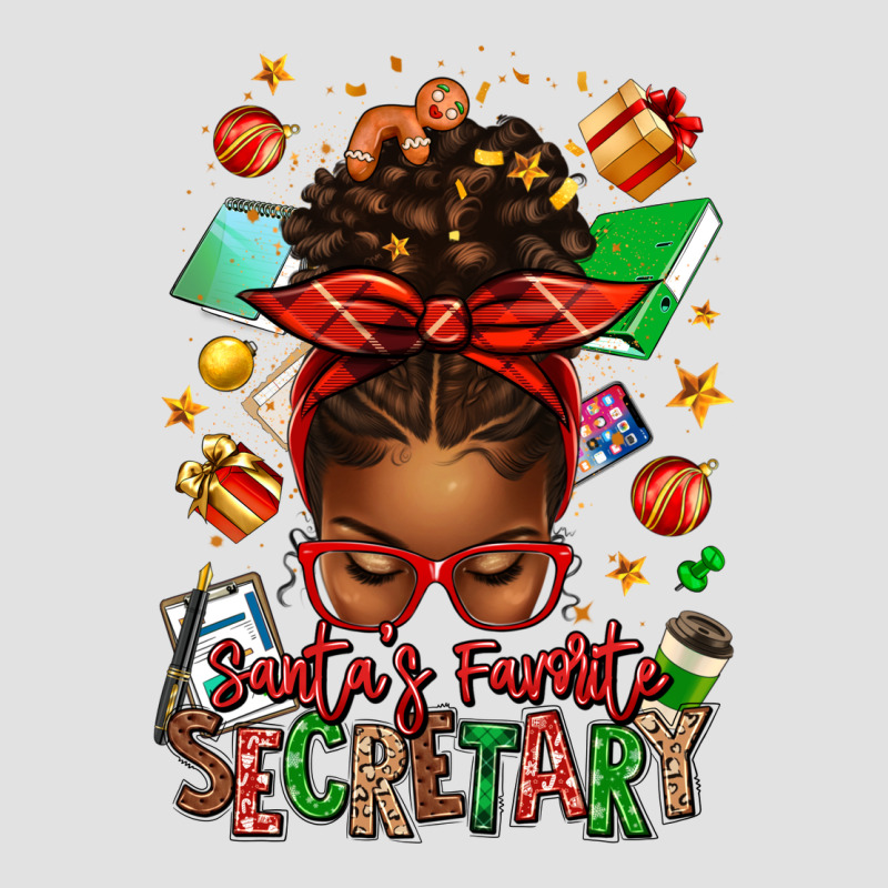 Santa's Favorite Secretary Afro Messy Bun Premium Hoodie by texasbilliewilder | Teevron