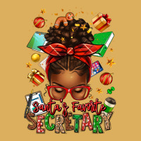 Santa's Favorite Secretary Afro Messy Bun Premium Hoodie | Teevron