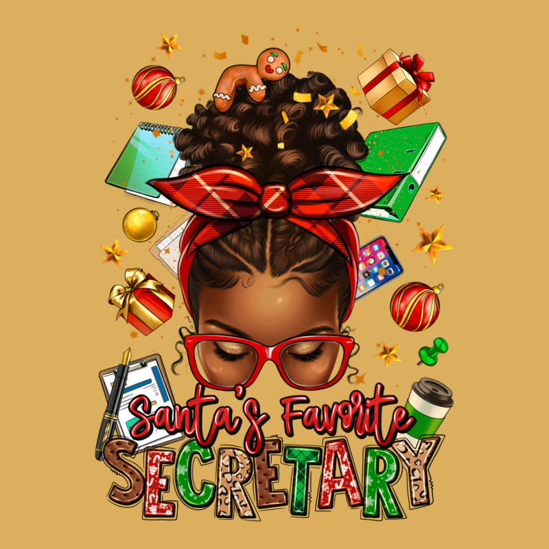 Santa's Favorite Secretary Afro Messy Bun Premium Hoodie by texasbilliewilder | Teevron